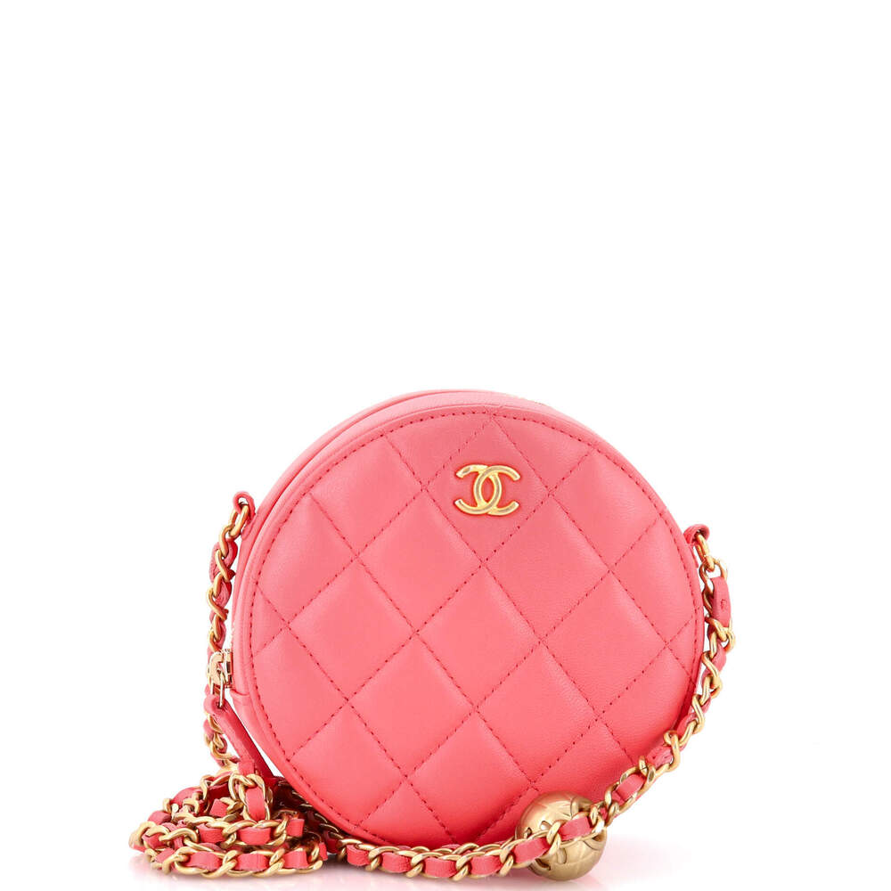 Chanel Pearl Crush Round Clutch with Chain